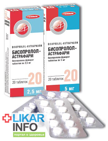 Бисопролол (Бісопролол, Bisoprolol) инструкция по пременению